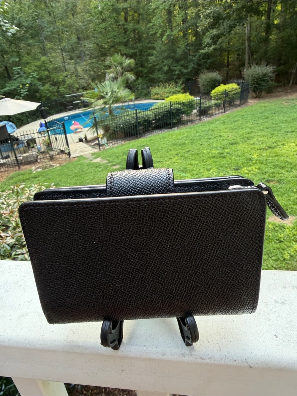 Coach Black Pebbled Leather Wallet with Silver Logo - Picture 12 of 15